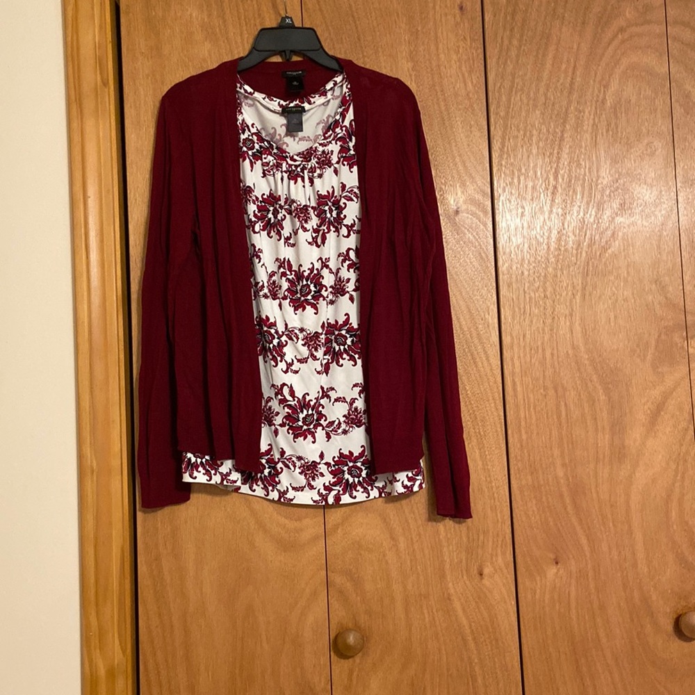 Ann Taylor knit top and cardigan